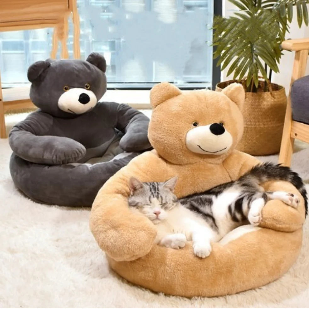 Bear Shaped Winter Plush Pet Dog Bed product image