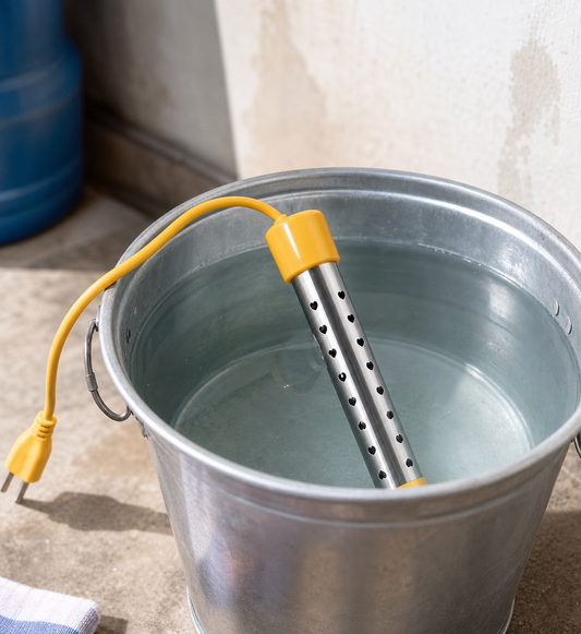 Portable Electric Water Heater in use