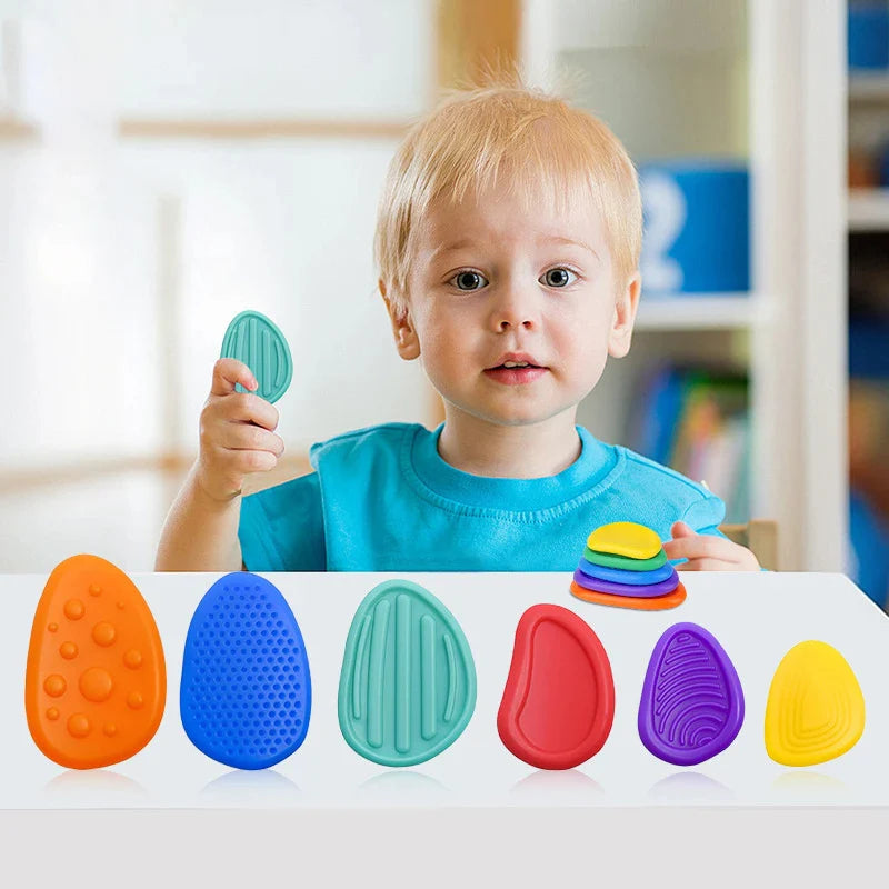 6 Pack Silicone Sensory Stone Fidget Toys product image