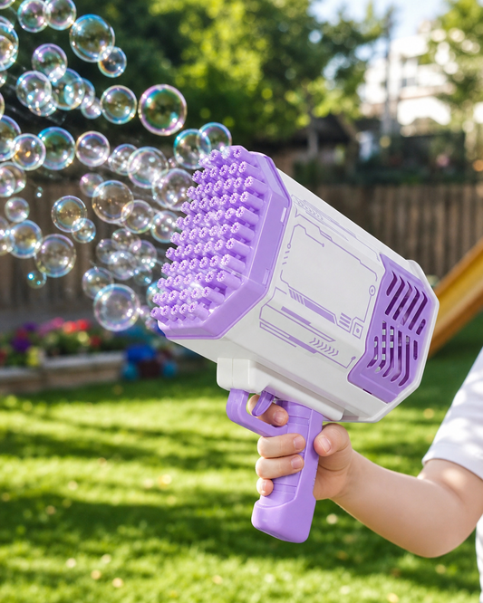 Bubble Gun Blaster Toy in use