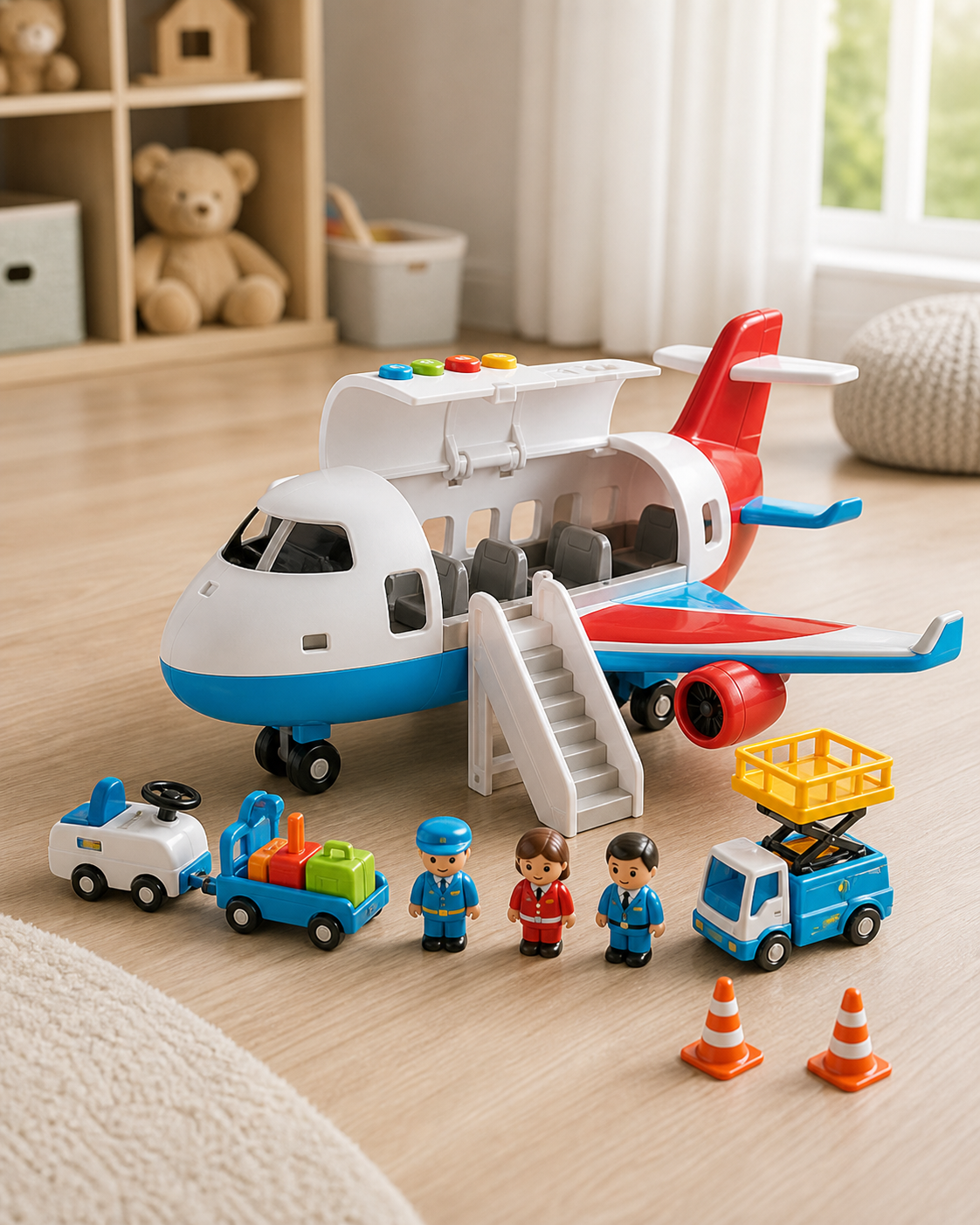 Airplane Toy Set For Kids in use