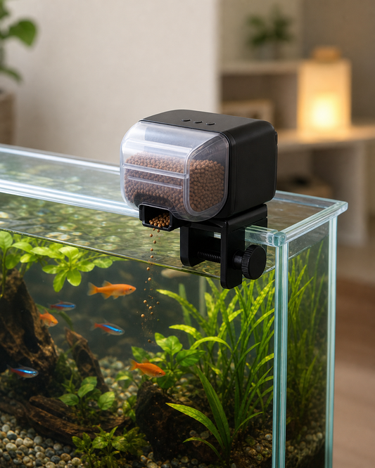 Automatic Food Feeder For Fish in use