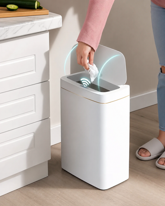 Automatic Smart Motion Sensor Garbage Trashcan in use