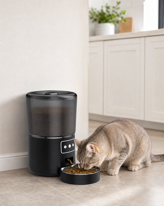 Automatic Smart Pet Feeder For Cats Dogs in use