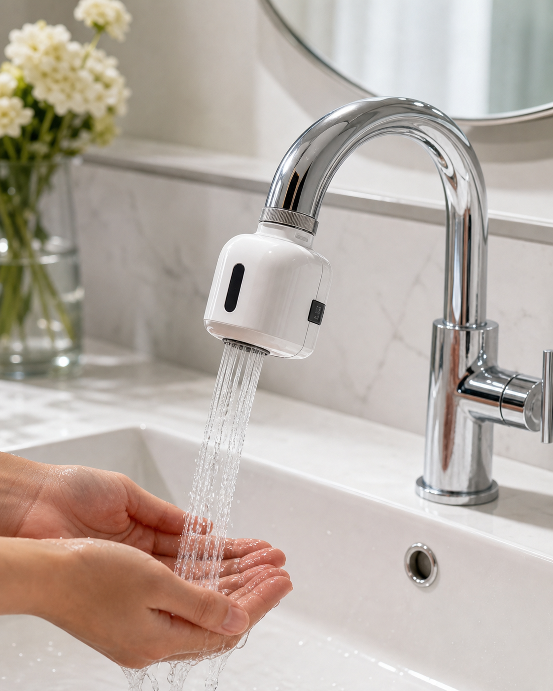 Automatic Touch Free Sensor Faucet in use