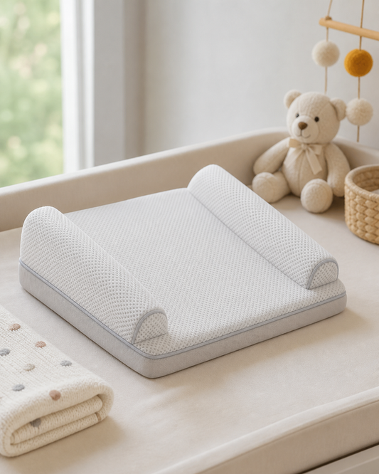 Baby Wedge Side Sleeping Pillow Bed Reflux Anti Roll Newborn Bed in use