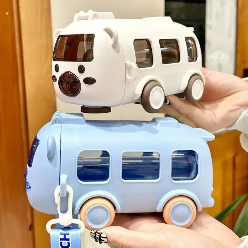 Cartoon Toy Bus Water Bottle with Straw product image