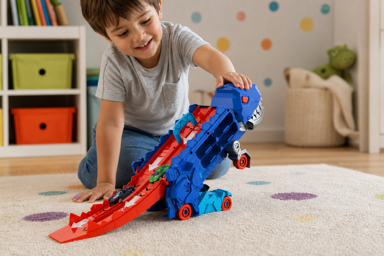 Dinosaur Toy Truck for Kids in use