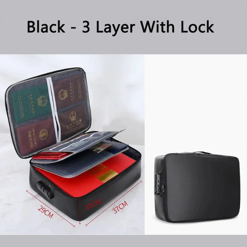 Document Organizer - Multi-Layer Safety Bag with Zipper for Cards, Files, and Travel Storage product image