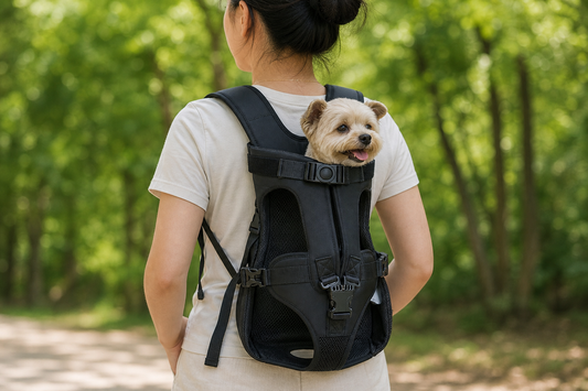 Dog Carrying Backpack in use