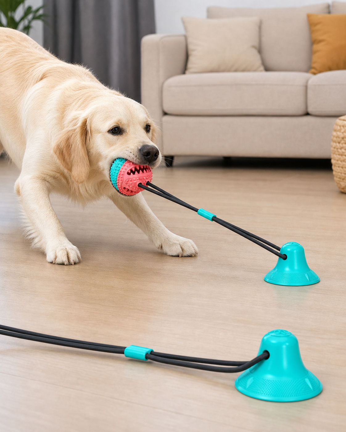 Dog Suction Toy in use