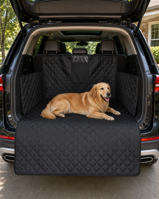 Dog trunk seat cover for SUVs in use
