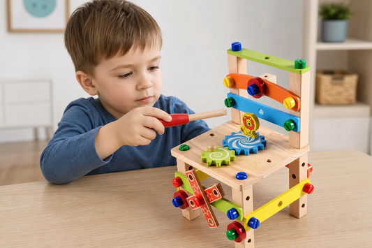 Educational Montessori Wooden Toys For Preschool Children in use