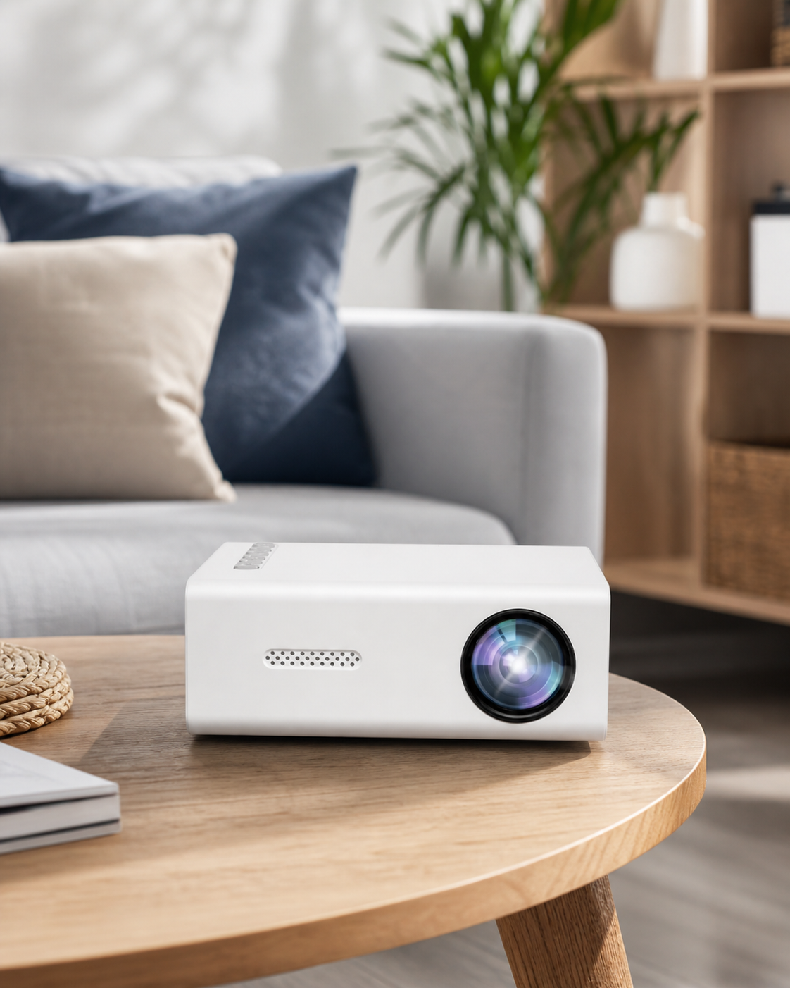 HD 720P - Fast Focus, Portable Projector in use