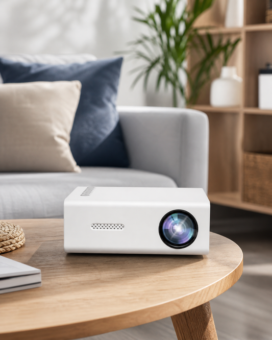 HD 720P - Fast Focus, Portable Projector in use