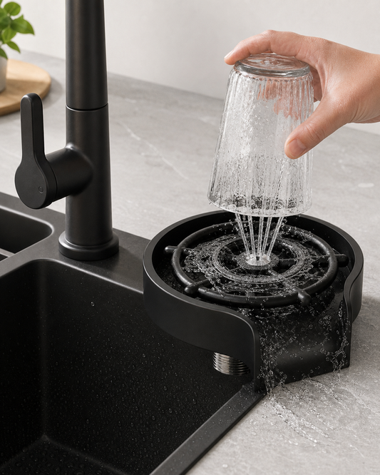 High Pressure Kitchen Sink Cup Rinser in use