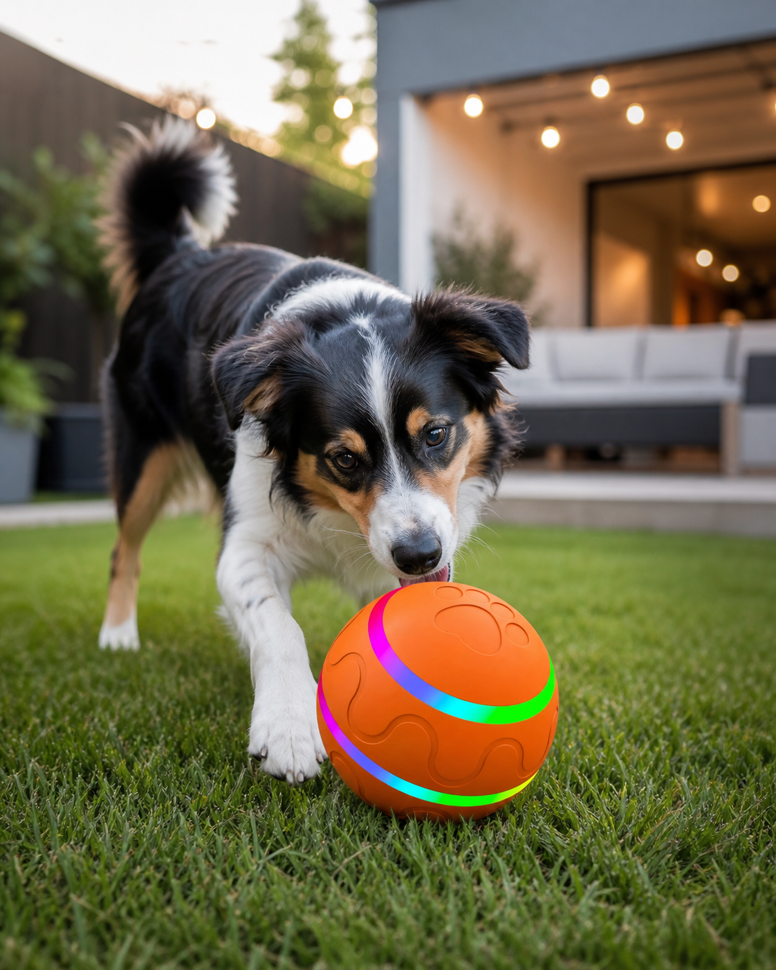 Interactive Dog Ball Toy in use