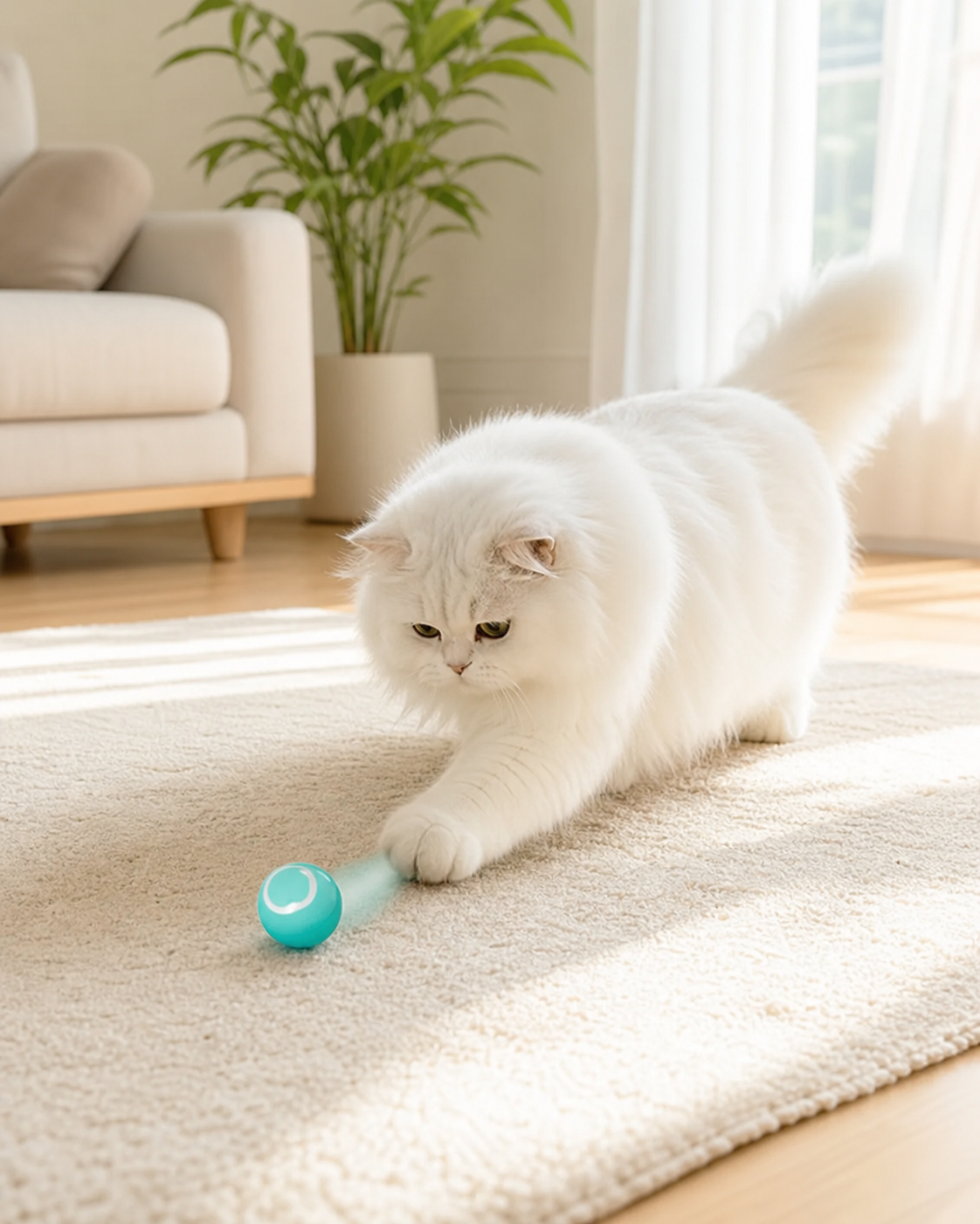 Interactive Pet Ball, Rolls Automatically in use