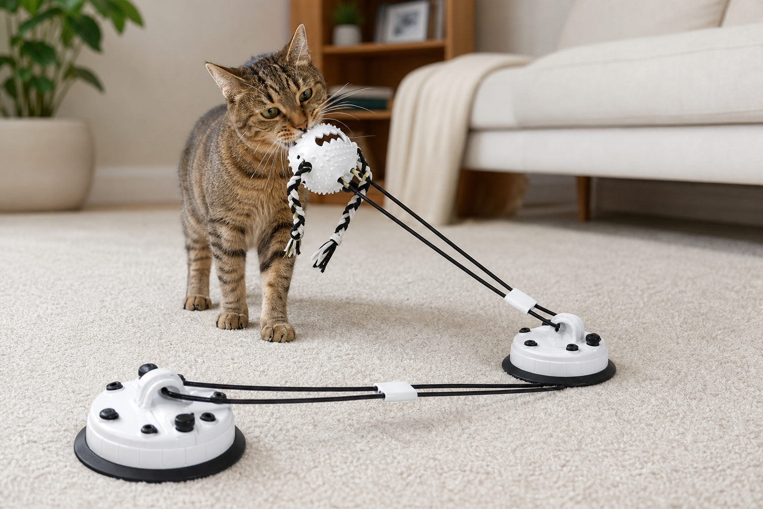 Interactive Self-Playing Pet Toy in use