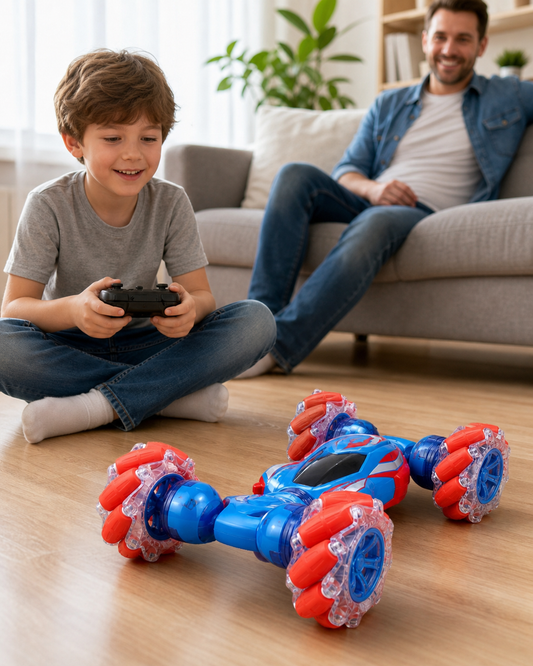 Kids High Speed 360 Rotating Remote Controlled RC Car Toy in use
