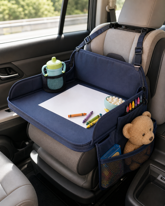 Kids Travel Car Seat Tray in use