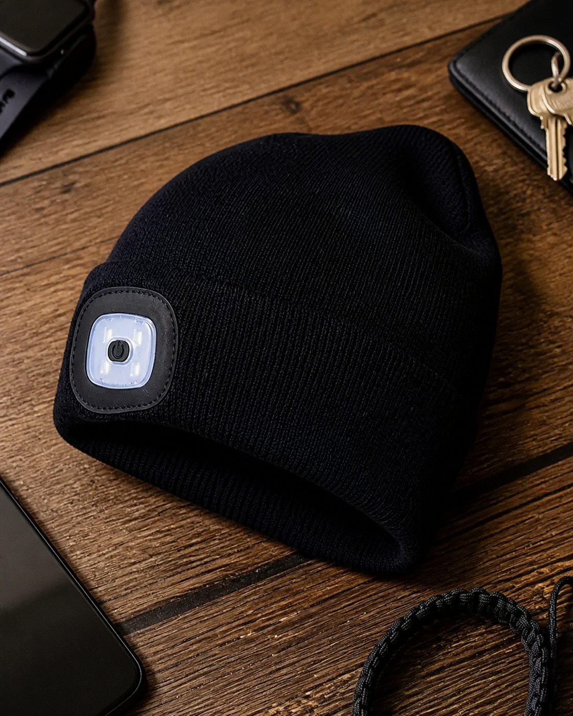 LED Beanie Light in use