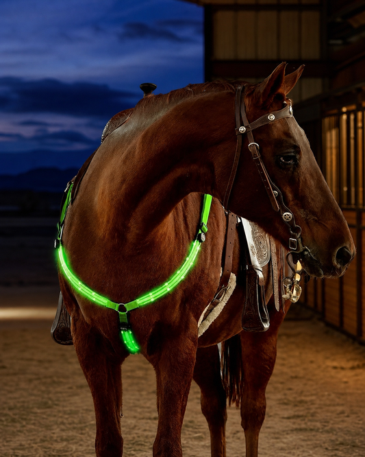 LED Breast Collar Horse in use