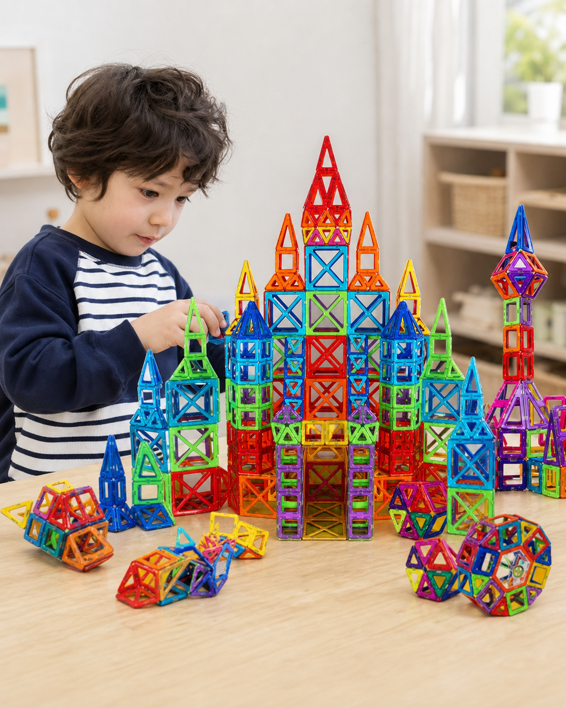 Toy Mini Magnetic Building Blocks in use