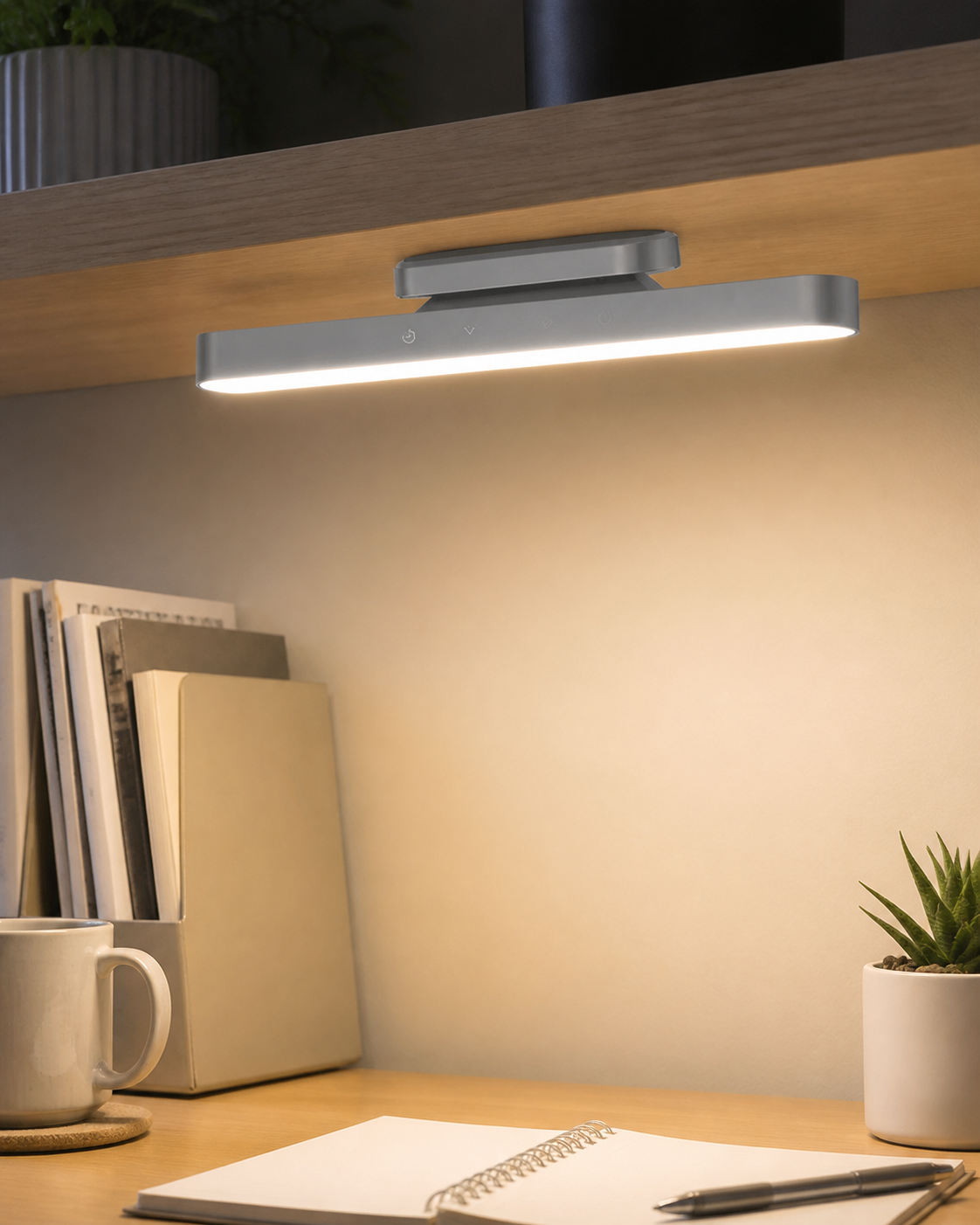 Magnetic Rechargeable Desk Lamp in use