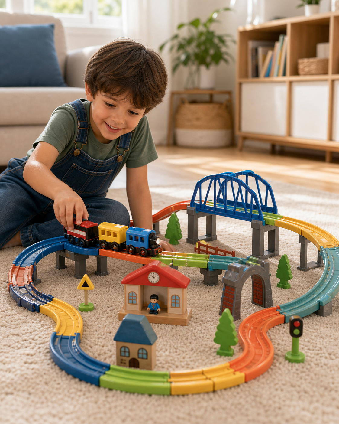 Magnetic Train Track Toy in use