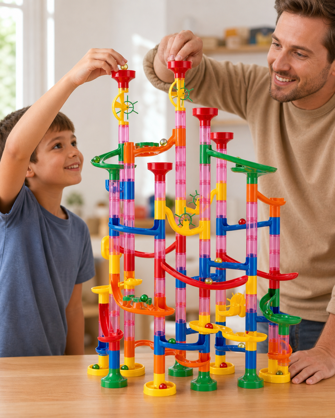 Marble Run Toy in use