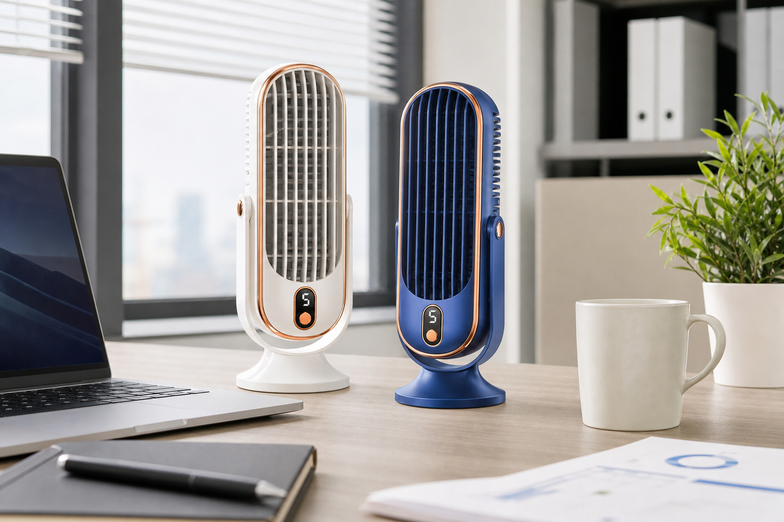 Mini Portable Air Conditioner for Desktop in use