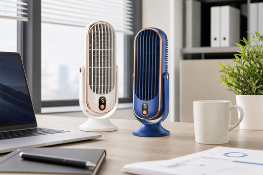 Mini Portable Air Conditioner for Desktop in use
