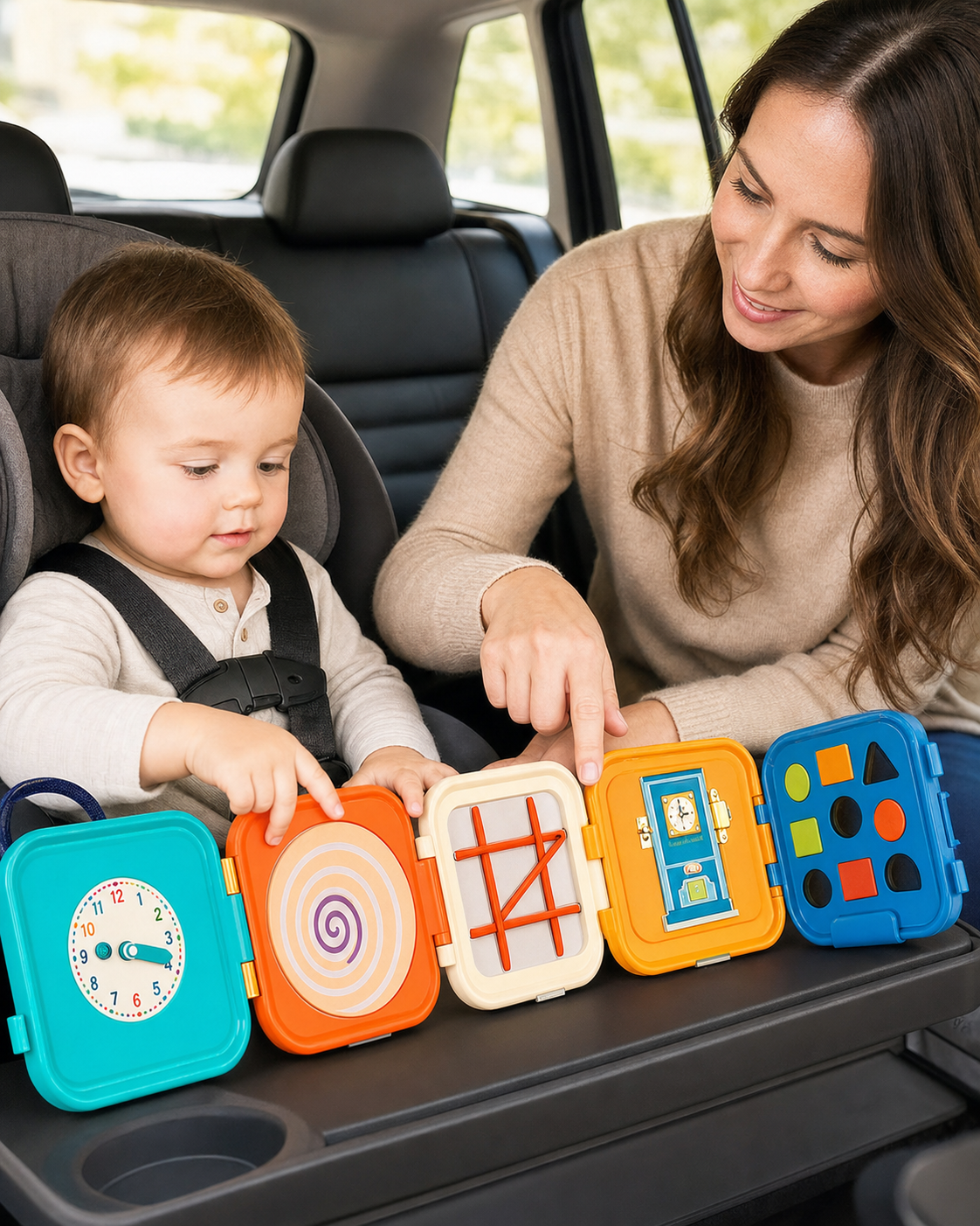 Multifunctional Montessori activity toy in use
