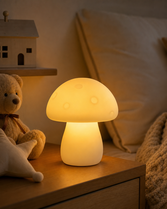 Mushroom Night Light Bedside Lamp in use
