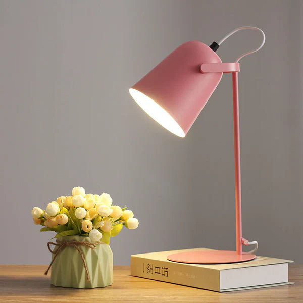 Nordic Macaron Color Creative Iron Bucket Design Light Table Lamp product image