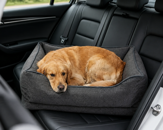 Orthopedic Anti Slip Car Dog Bed Back Seat in use