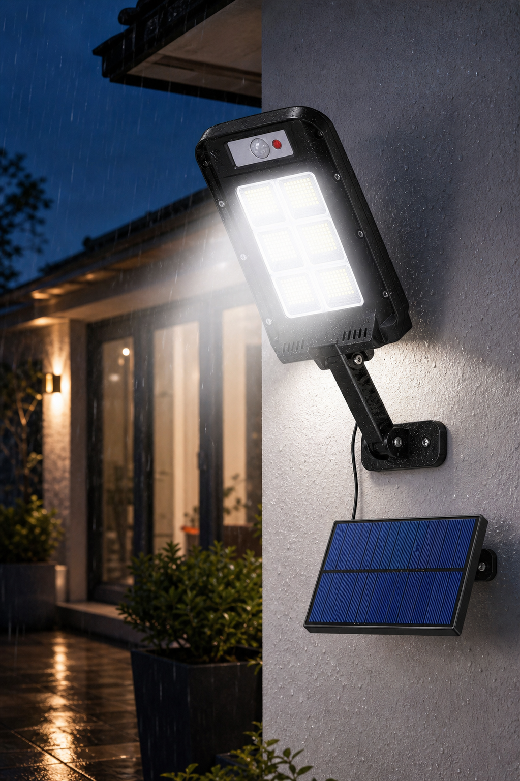 Outdoor Solar LED Lamp in use