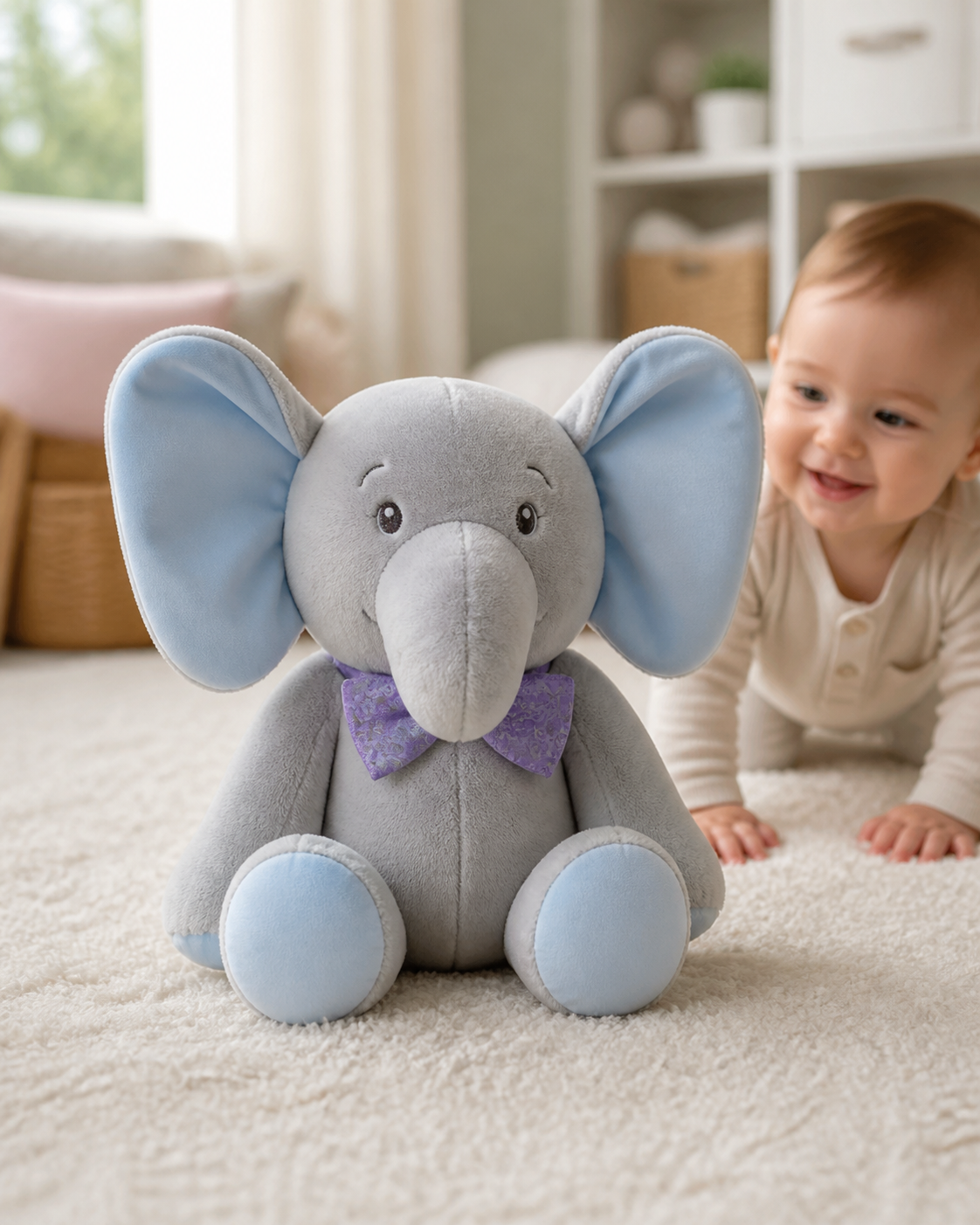 Peek a boo Talking Elephant toy in use