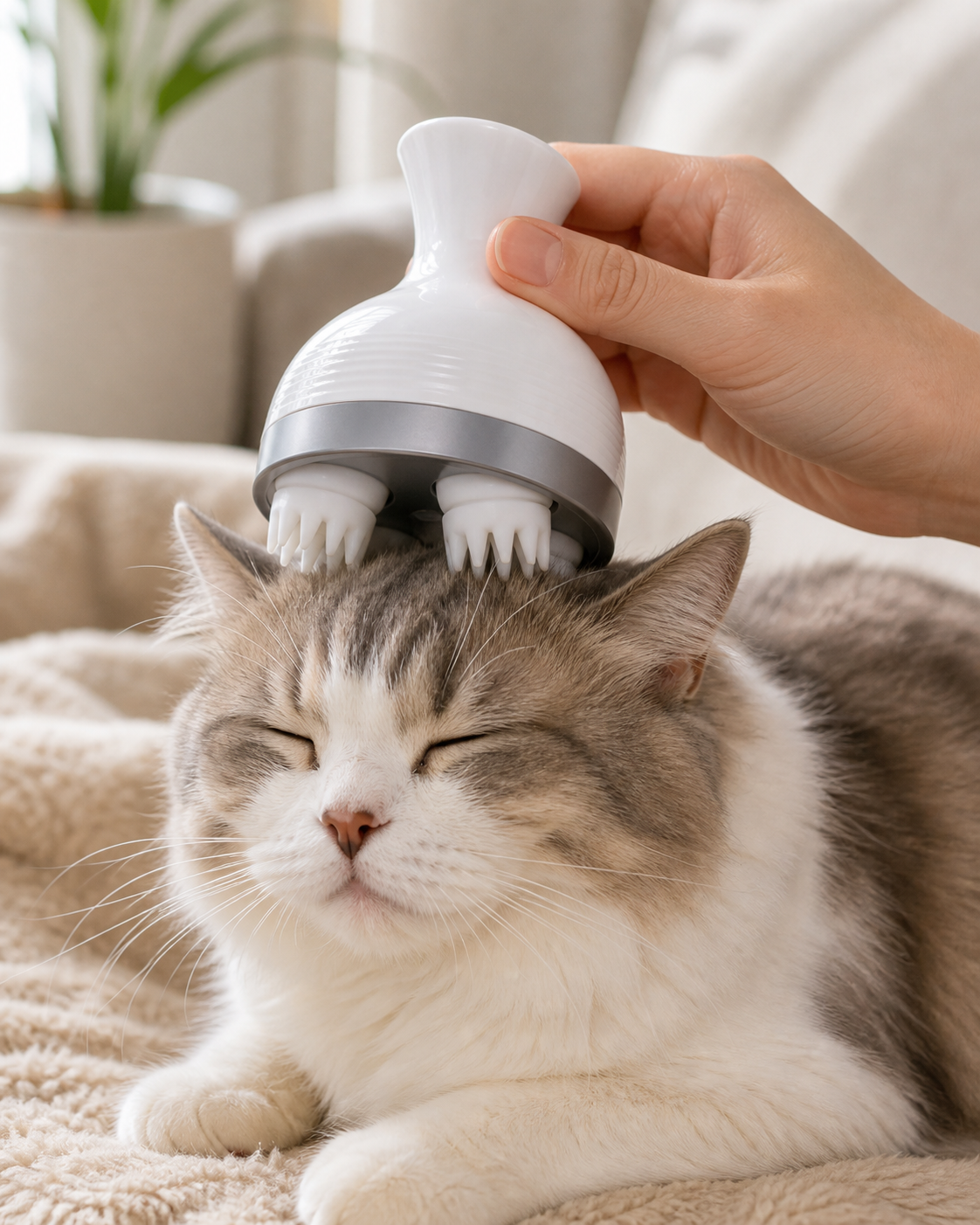Pet Massager in use