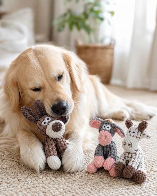 Plush Toy for Aggressive Chewers in use