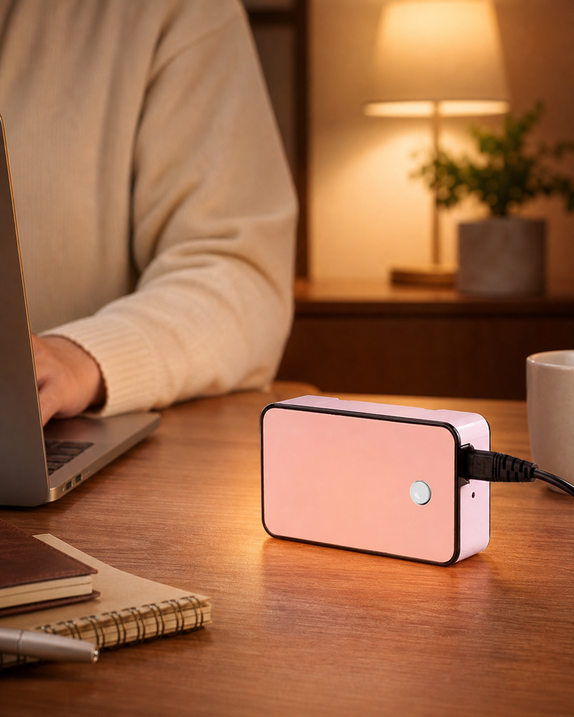 Portable Electric Heater for Home or Office in use