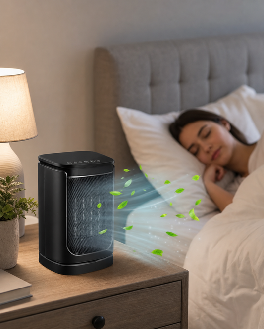 Portable Mini Air Cooler Bedroom Fan in use