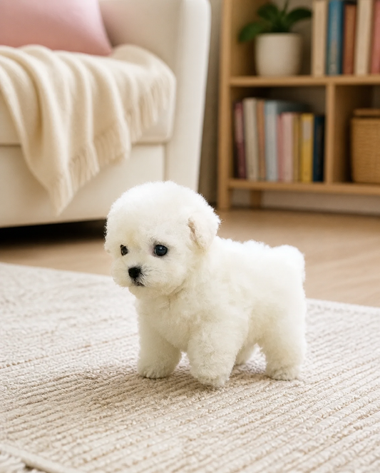 Realistic Interactive Plush Puppy Toy in use