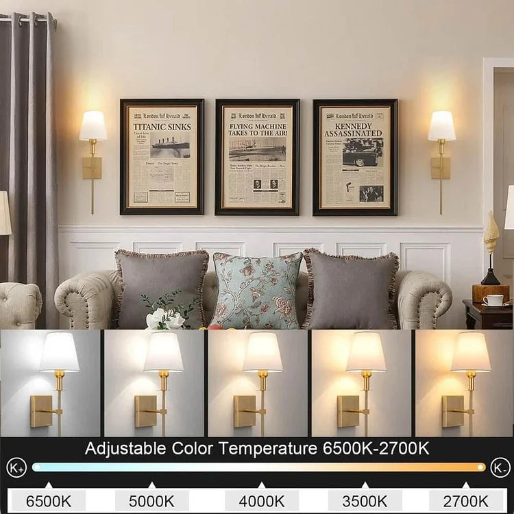 Rechargeable Wireless Wall Light Set (2 Pack) - Battery-Powered Indoor & Outdoor Lighting for Home, Patio, and Garden product image