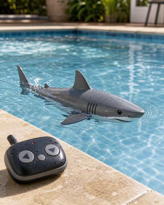 Remote Control Shark Submarine Toy RC Shark Electric Rechargeable Water Toy in use