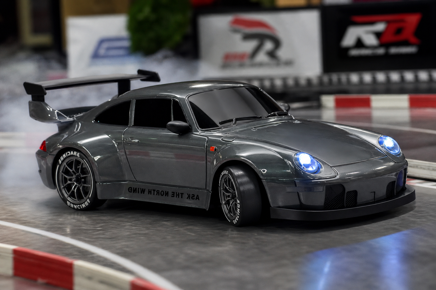 Retro Drift Master – 4WD RC Car with LED Lights in use