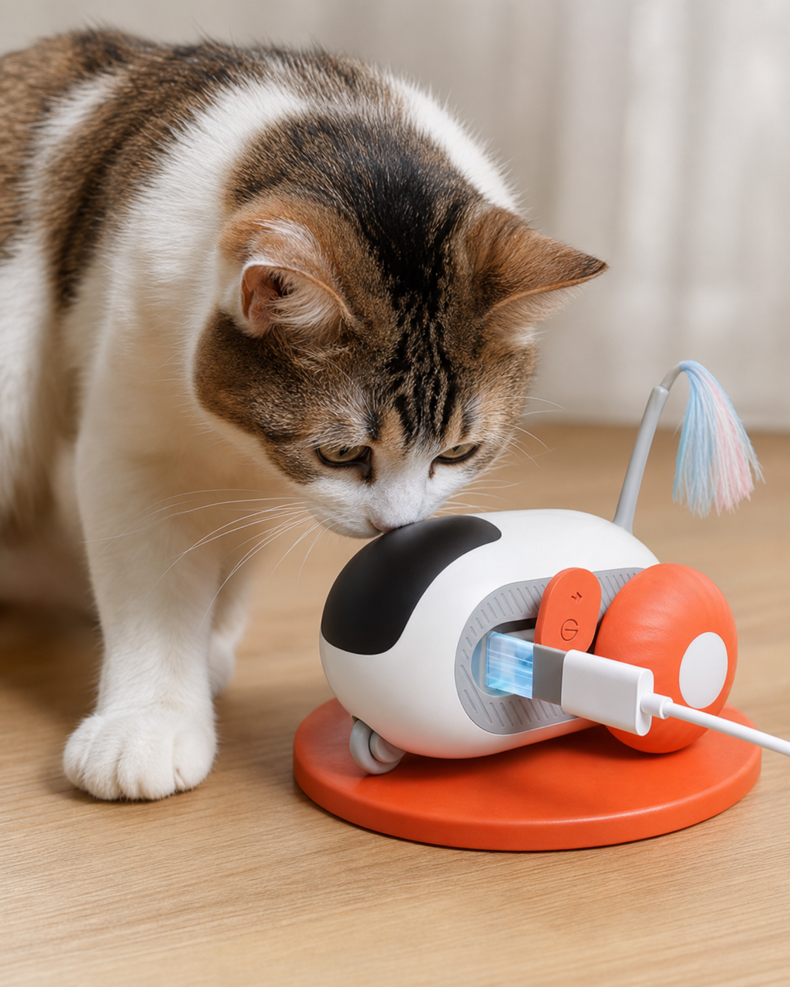 Smart Pet Sports Car Toy - Remote Control Interactive Cat Toy USB Charging in use