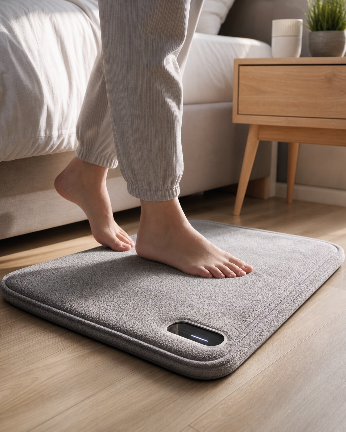 Smart Rug Carpet Alarm Clock | Soft Carpet Alarm for Heavy Sleepers - Lazy Alarms & Home Decoration in use