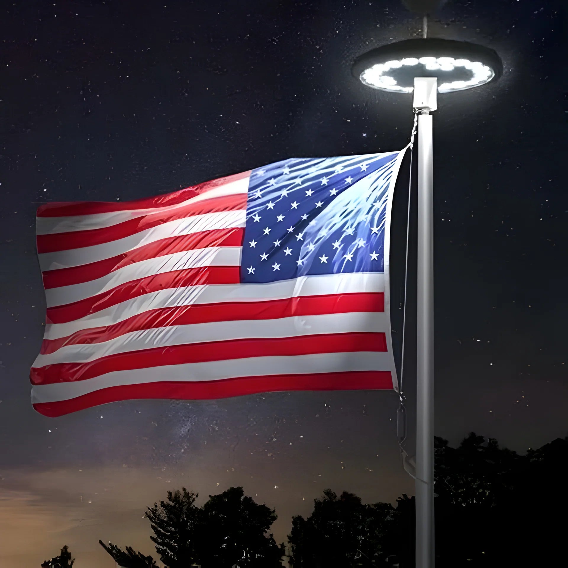 Solar Powered Flagpole Lights - All Night Long Last Flag Pole Lights - LED product image